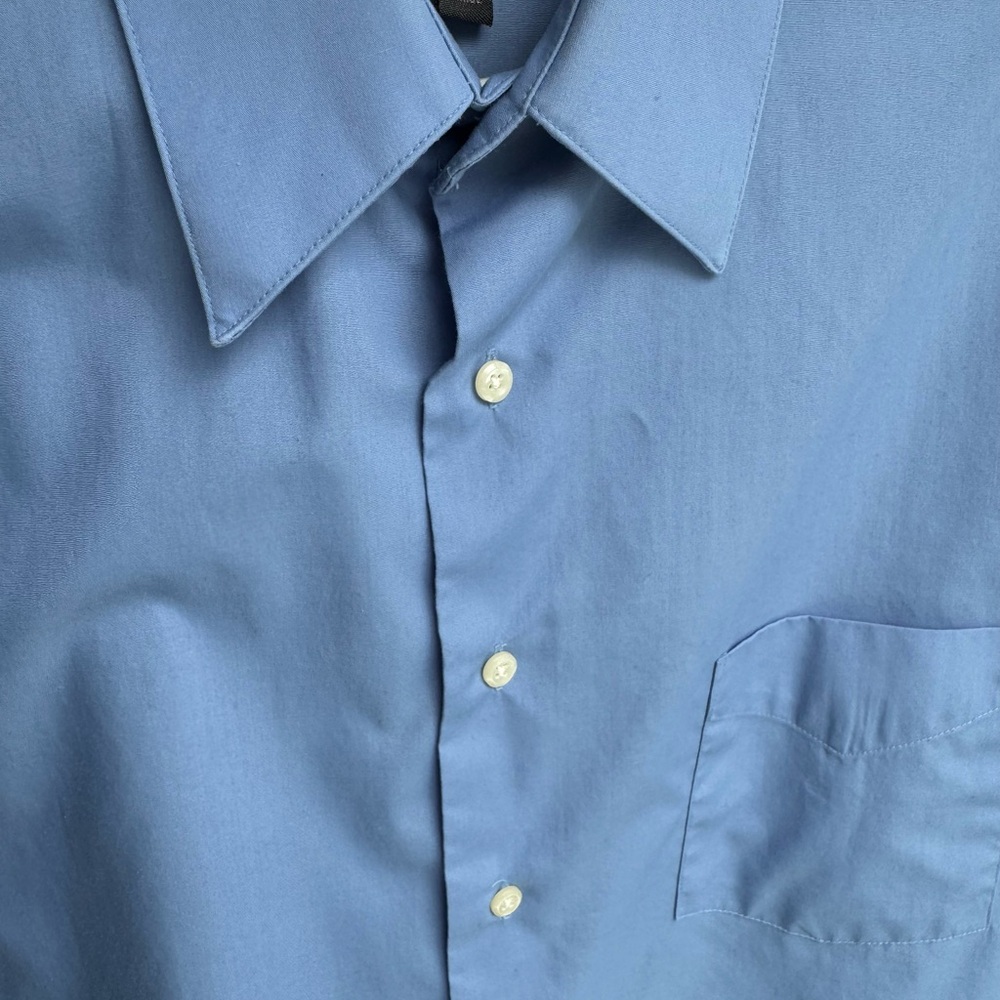 Arrow Wrinkle Free Half Sleeve Blue Men's Shirt Size 16-16 1/2 Large - Picture 4 of 11